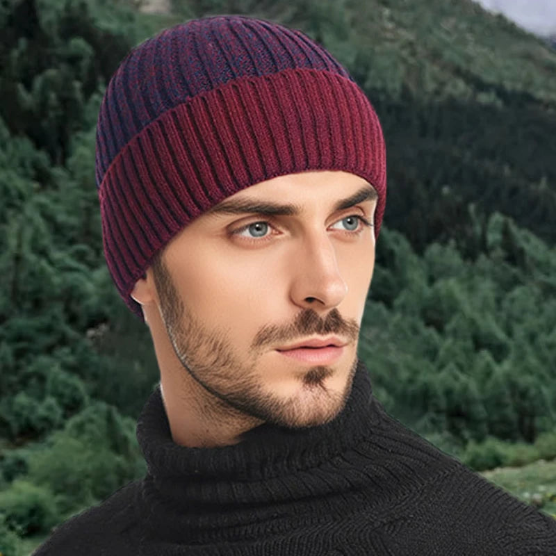 Men's Thermal Knit Winter Beanie with Fleece Lining – Ribbed Cuff Hat for Everyday Cold-Weather Comfort | Thomler