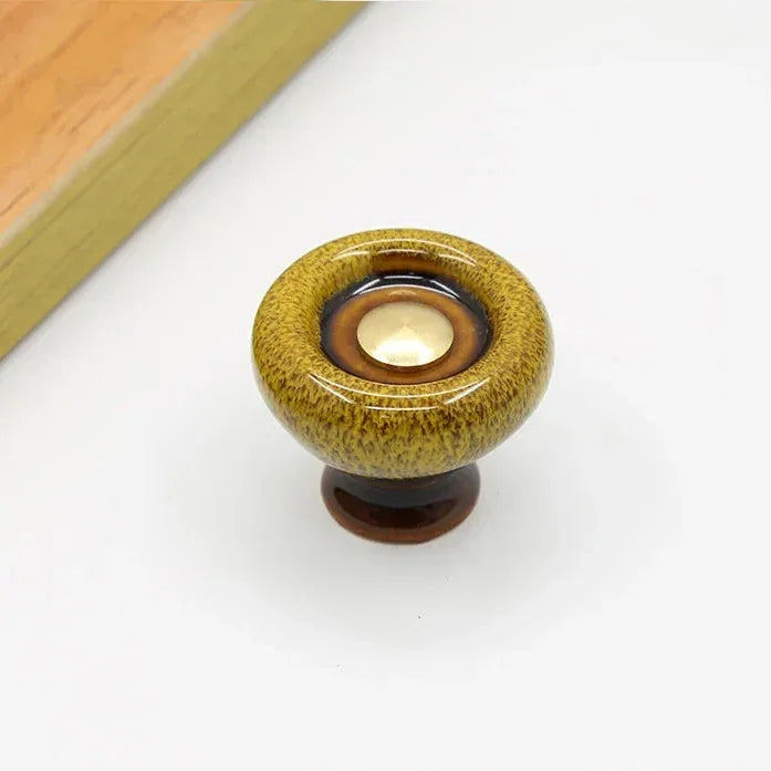 Cabinet Knob Ceramic 3.2 cm Round Furniture Drawer Kitchen Cupboard Handle Replacement Hardware | Thomler