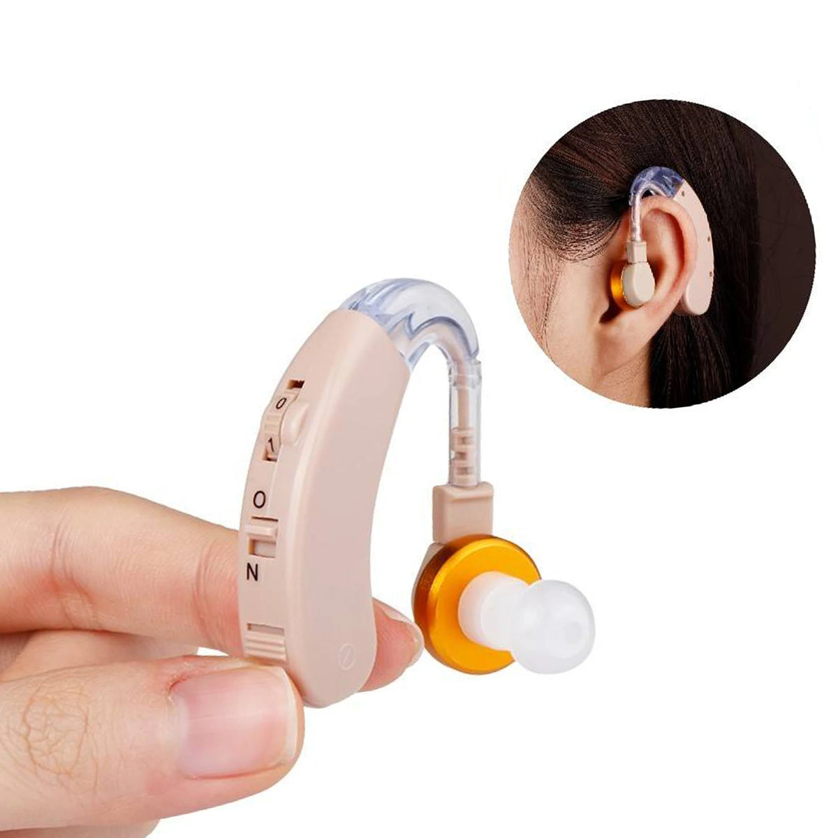 Personal Sound Amplifier Behind-the-Ear with Volume Control & Feedback Reduction for Adults & Seniors | Thomler