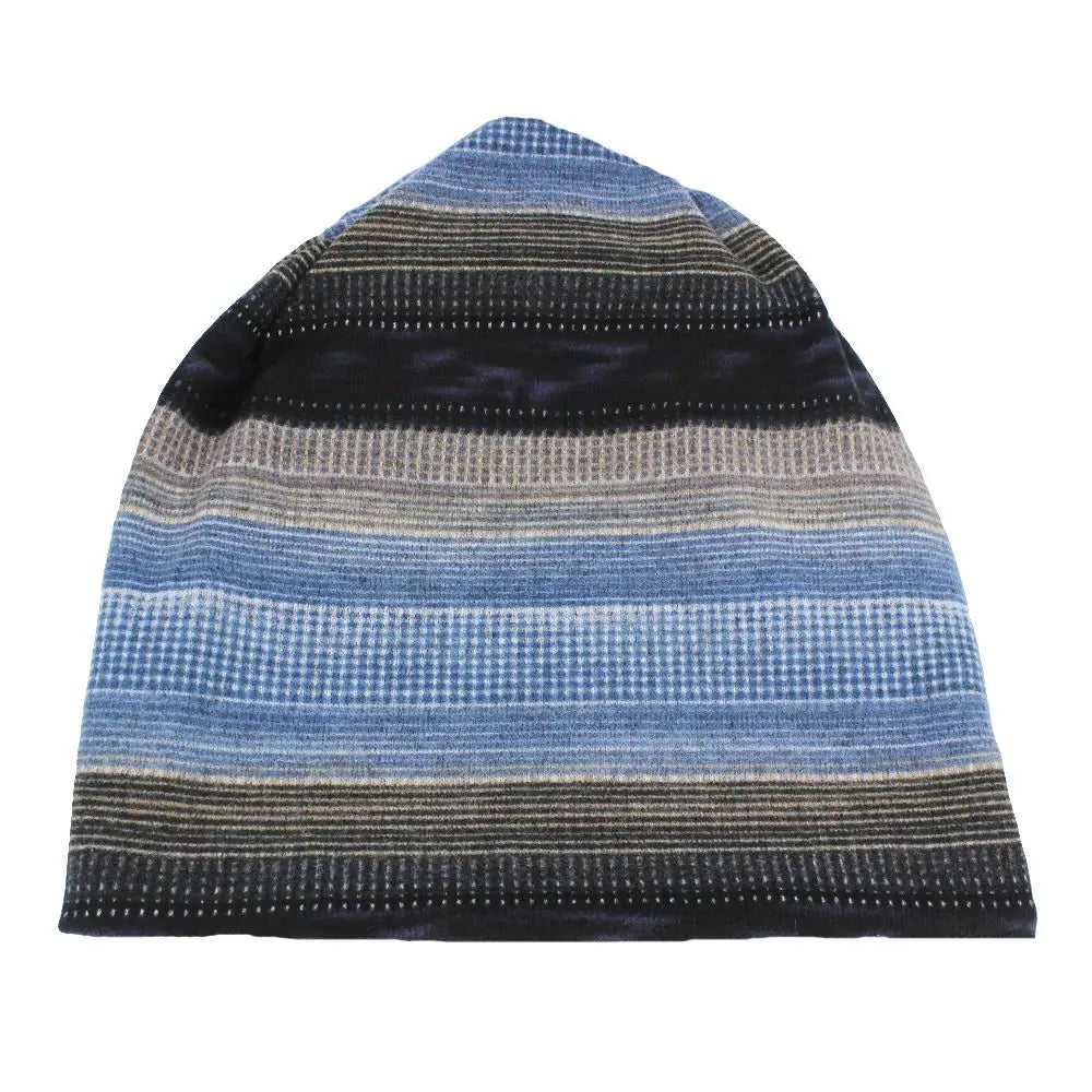 Reversible Lightweight Beanie Hat Striped Knit Cap & Scarf for Women Fall Winter Convertible Slouchy Headwear | Thomler