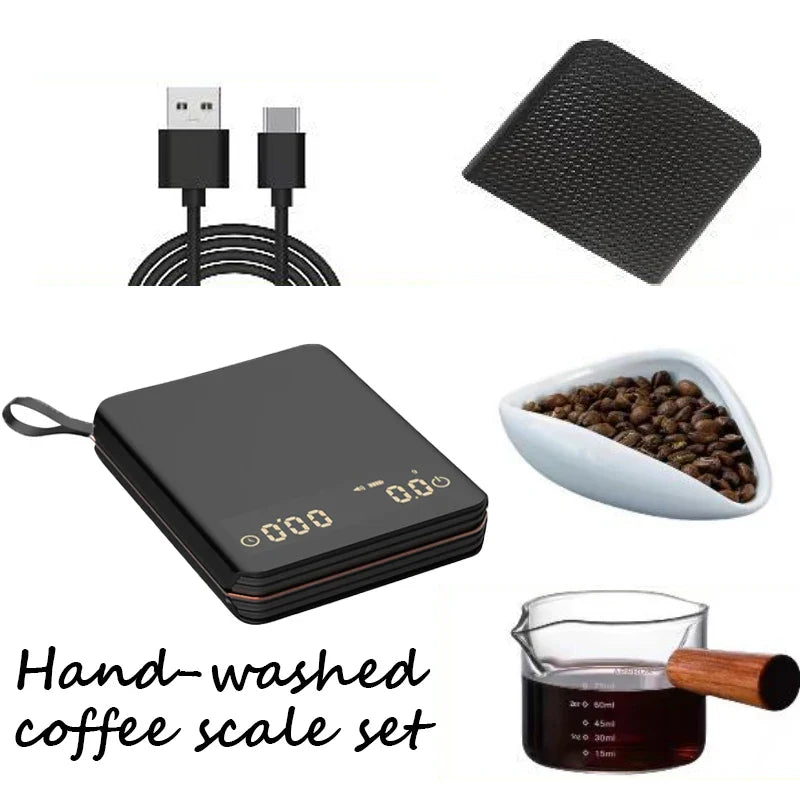 Coffee Scale ABS Silicone 10.0 cm USB C Espresso Pour Over Timer Precision Brewing Kitchen Barista Tool | Thomler