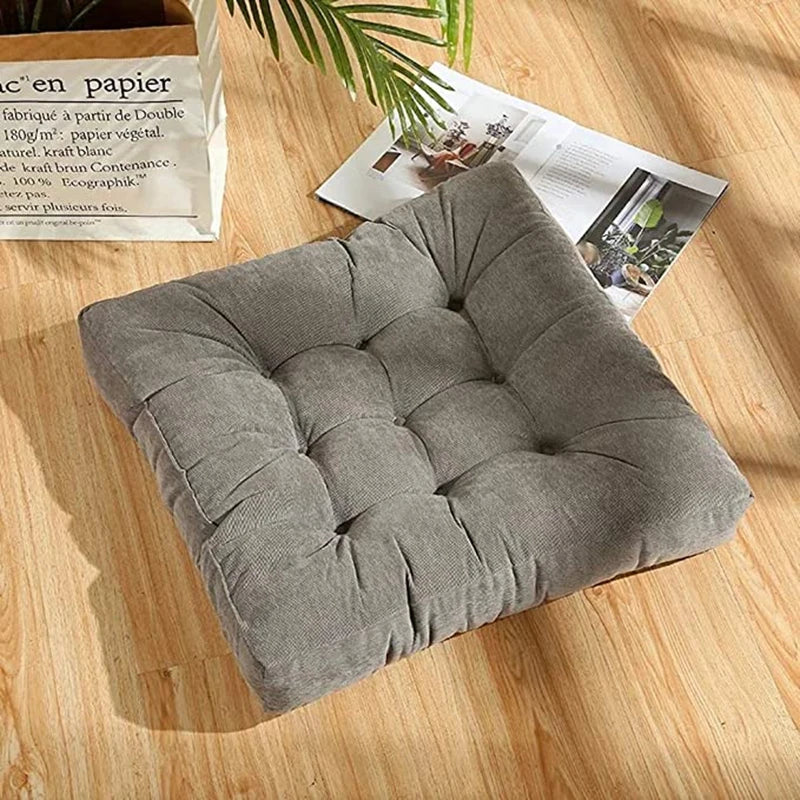 Tufted Square Meditation Cushion 17×17 or 21×21 in Thick Floor Seating Yoga Pillow for Living Room Game Nook Balcony Reading Corner | Thomler