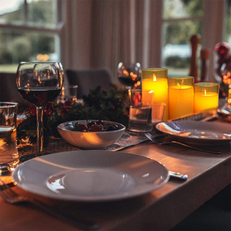 Flameless Candle Polypropylene 4–6 in Remote Control LED Decorative Home Ambiance Set | Thomler