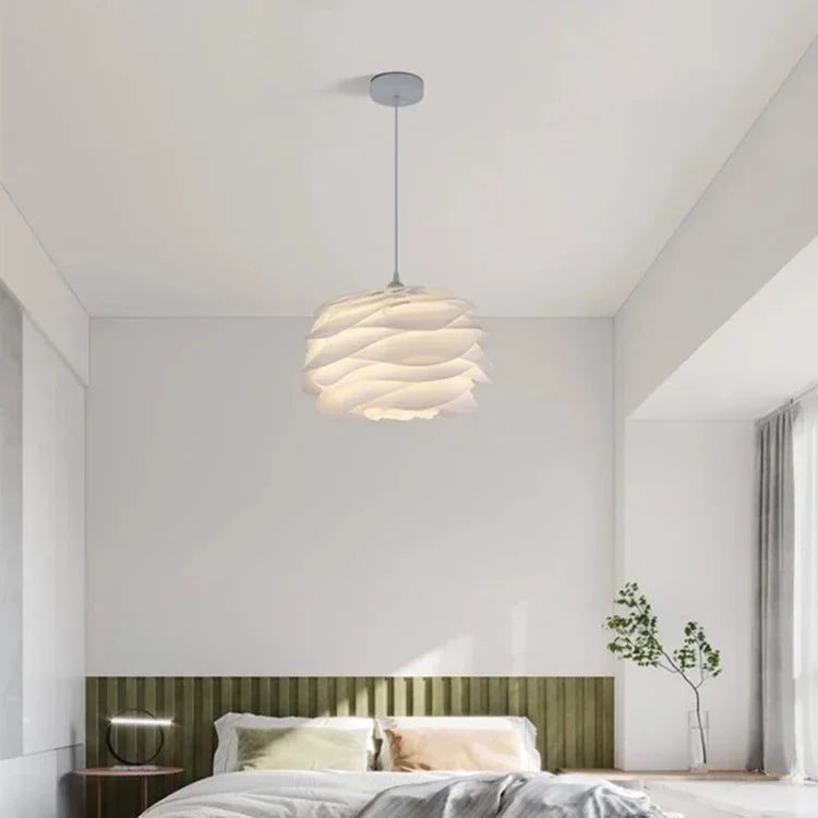 Sculptural Floral Ceiling Fixture with Tiered Petal Diffuser for Dining & Living Room – Adjustable Hardwire Pendant | Thomler