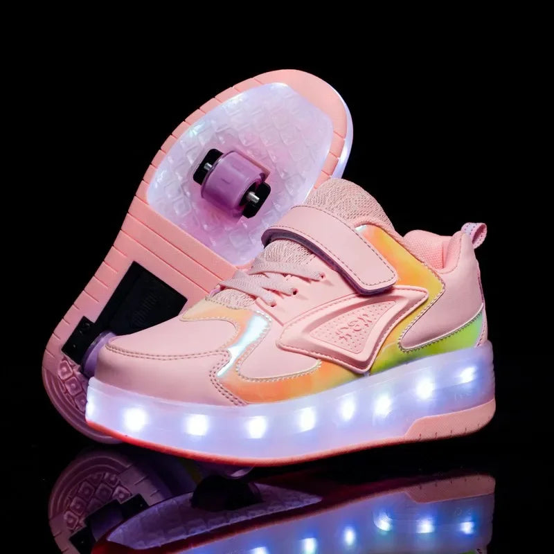 Light-Up Roller Sneakers for Kids – Illuminated Wheels with LED Lights for Boys & Girls – Skate Shoes with Retractable Wheels | Thomler