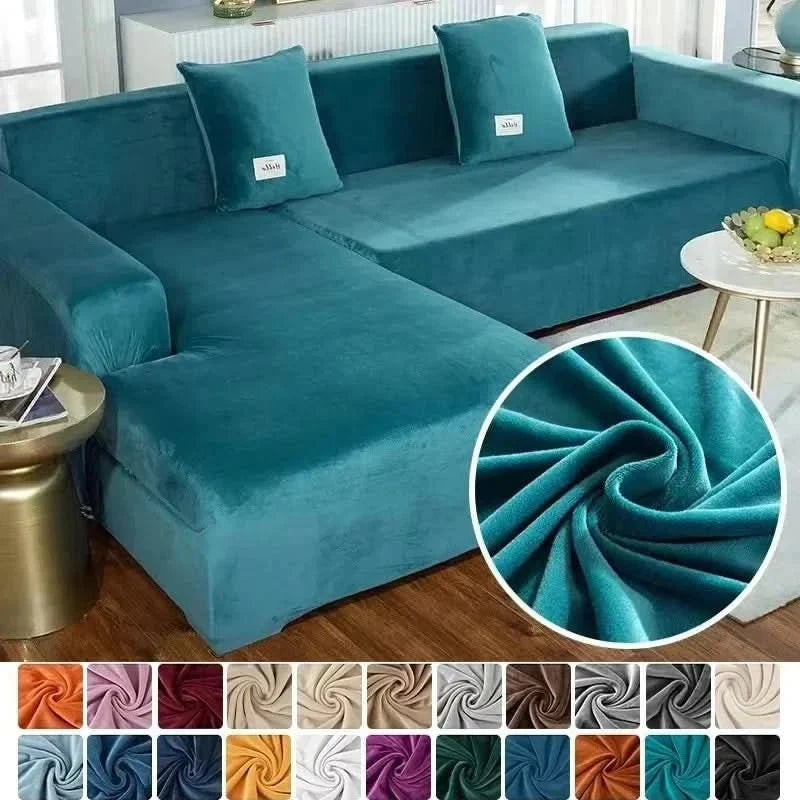 Stretch Velvet Couch Cover – Luxurious Furniture Protector for Living Room | Thomler