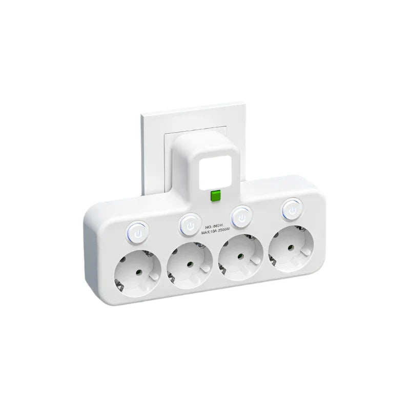 Power Strip with USB-C & Dual USB Ports – 4-Outlet Surge Protector with On/Off Switch – 2500W Flame-Resistant Extension Cord for Home | Thomler