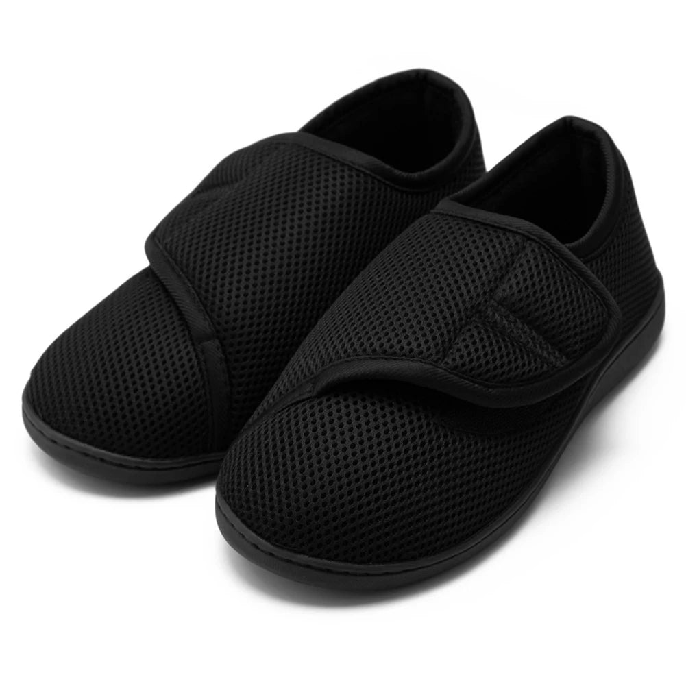 Adjustable Wide-Width Comfort Sneakers for Swollen Feet – Breathable Slip-On Walking Shoes with Hook-and-Loop Closure | Thomler