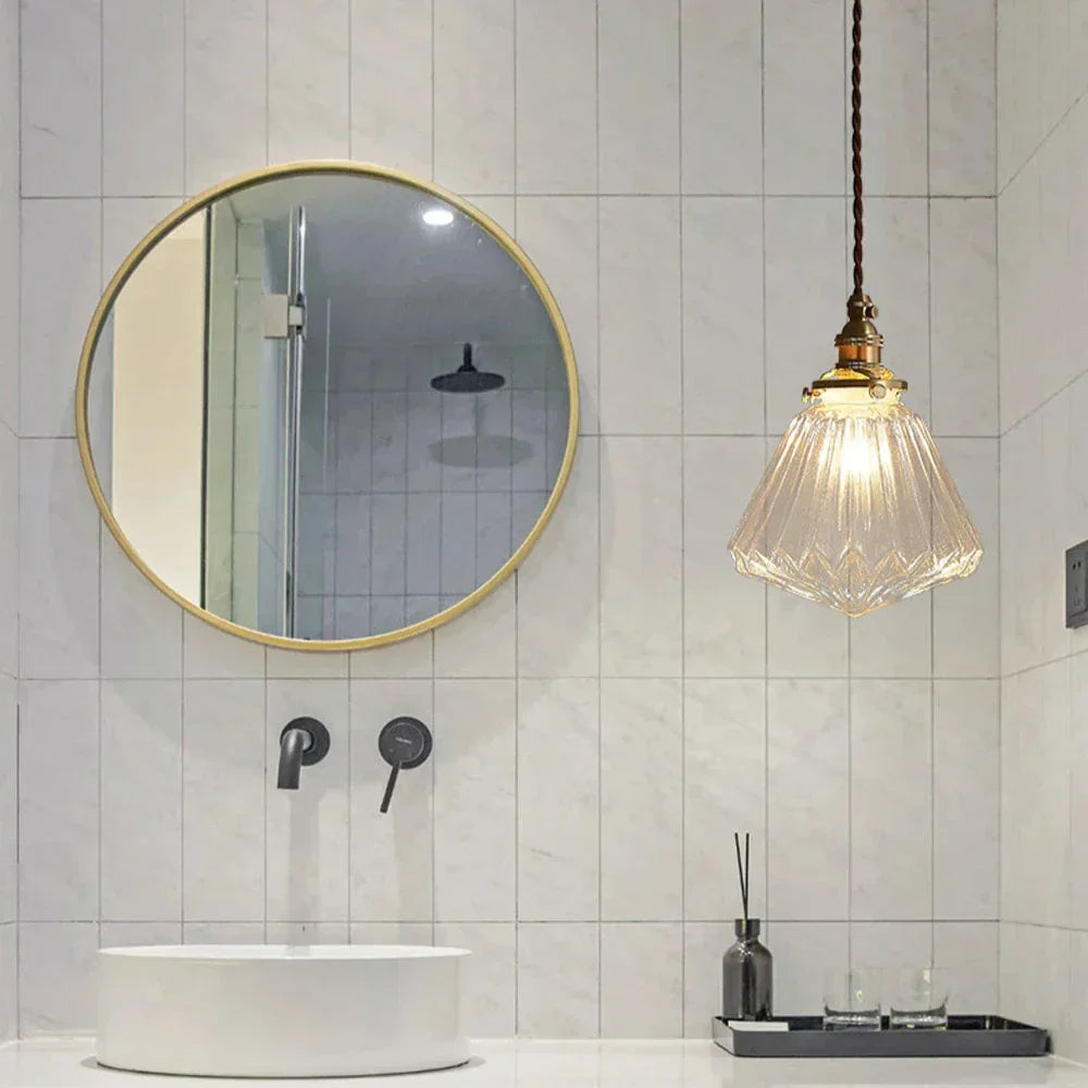 Pendant Light Crystal Glass 15.0 cm Dining Room Living Room Scandinavian Retro Hanging Ceiling Lamp E27 LED Compatible | Thomler