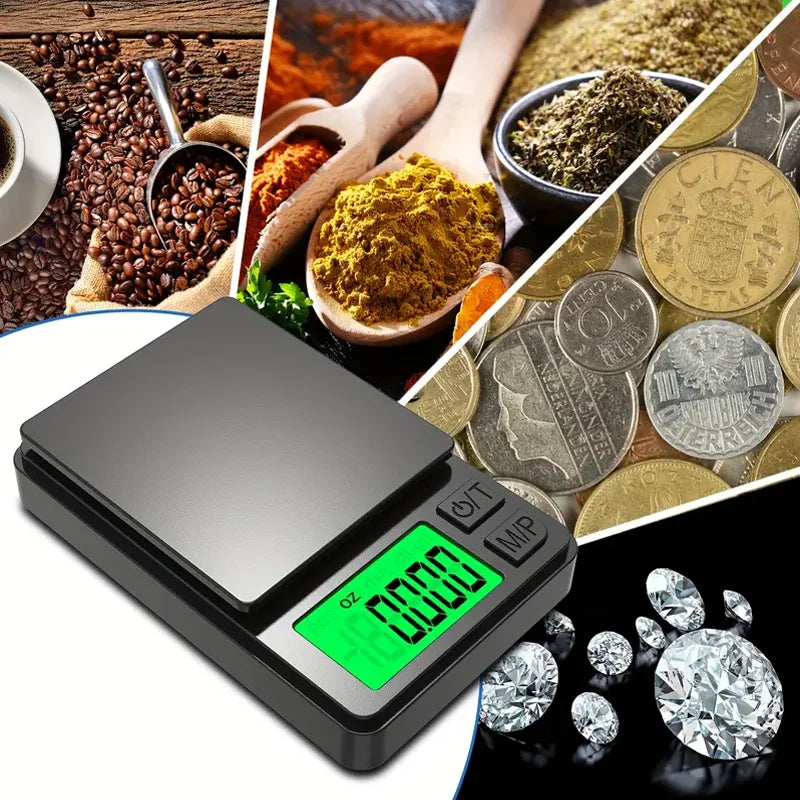 Digital Pocket Scale 1000g x 0.1g Precision Kitchen Food Jewelry Scale with Backlit LCD Display for Travel Weighing Grams Ounces | Thomler