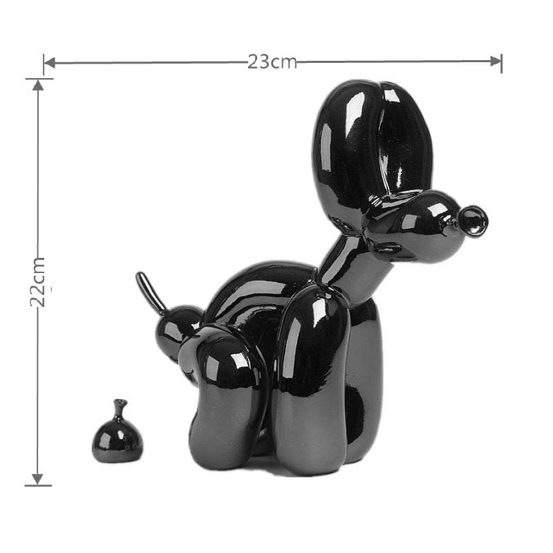 Metallic Resin Balloon Dog Sculpture for Shelf, Mantel & Tabletop Display in Modern Contemporary Living Rooms | Thomler