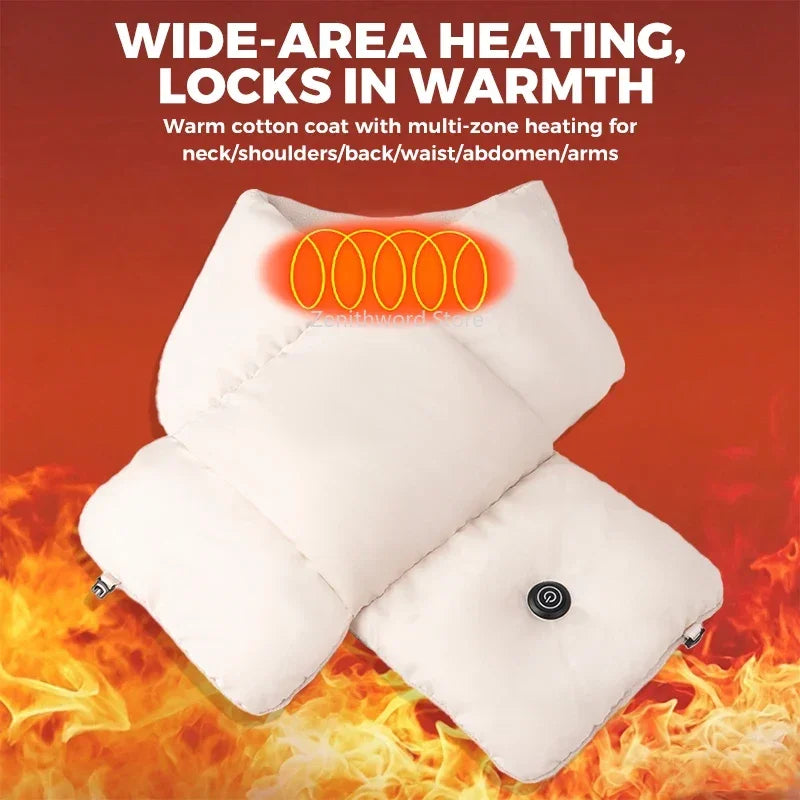 USB Rechargeable Heated Neck Wrap with Plush Fleece Lining – Portable Thermal Scarf for Winter Outdoor Activities | Thomler