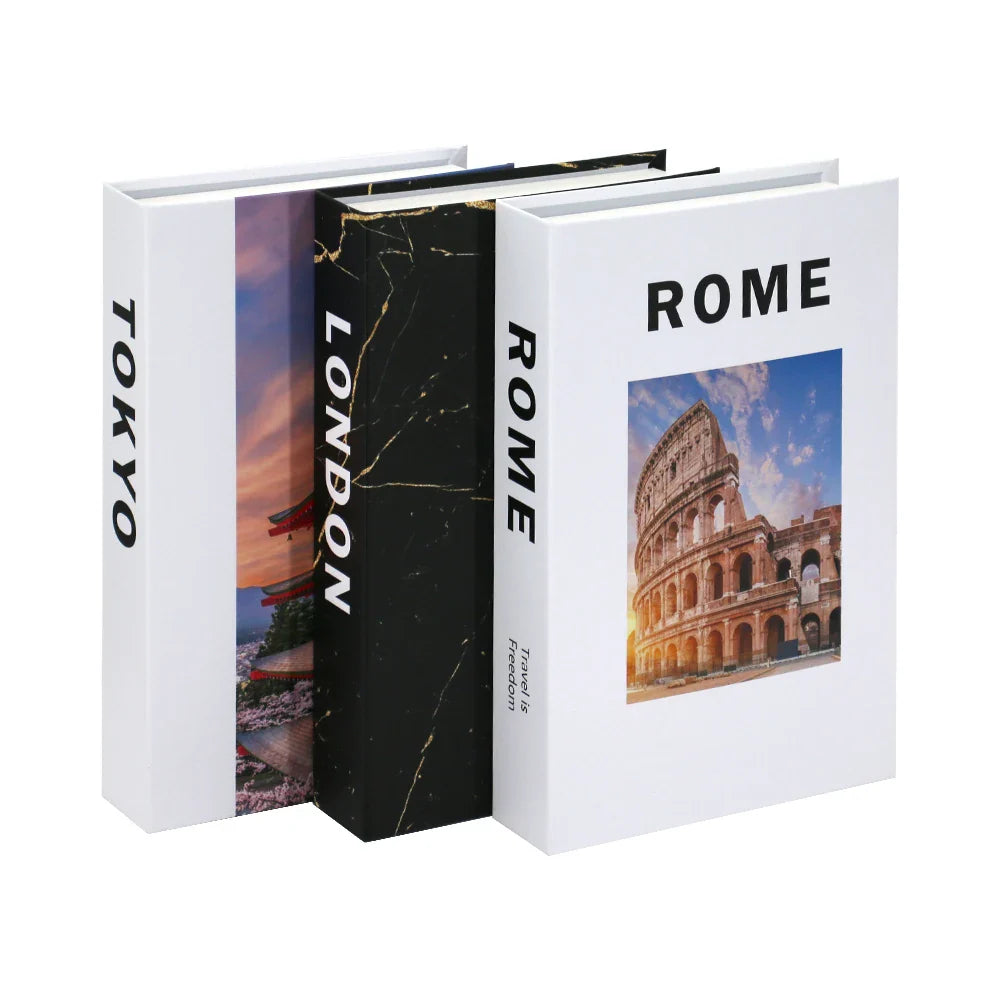 Decorative Faux Books Cardboard Foldable Set Of 3 Living Room Coffee Table Styling Bookshelf Display Interior Decor | Thomler