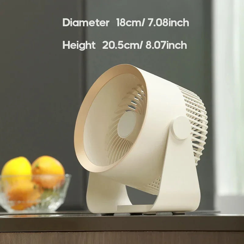 Circulation Fan ABS USB C Rechargeable 180 Degree Tilting Bedroom Office Desk Wall Cooling Fan Quiet Portable | Thomler