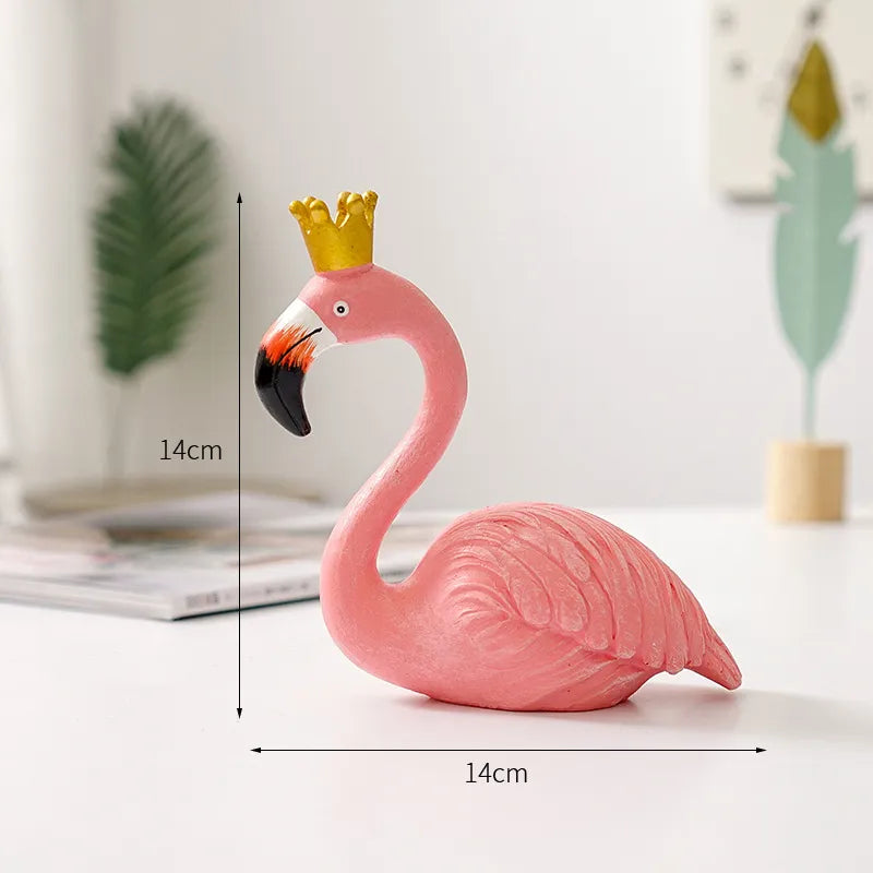Resin Flamingo Figurine Modern Home Decor Sculpture for Shelf Display Living Room Accent Piece Office Desktop Tropical Bird Statue | Thomler