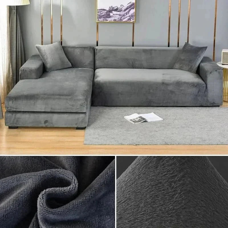 Stretch Velvet Couch Cover – Luxurious Furniture Protector for Living Room | Thomler