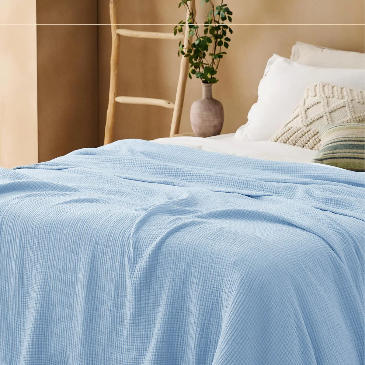 Soft Muslin Blanket 100% Cotton 6-Layer Breathable Throw for Couch Bed Travel Lightweight All Season Comfort Blanket Foldable | Thomler