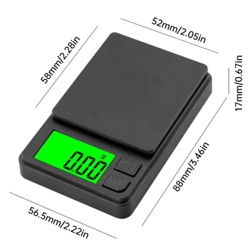 Digital Pocket Scale 1000g x 0.1g Precision Kitchen Food Jewelry Scale with Backlit LCD Display for Travel Weighing Grams Ounces | Thomler