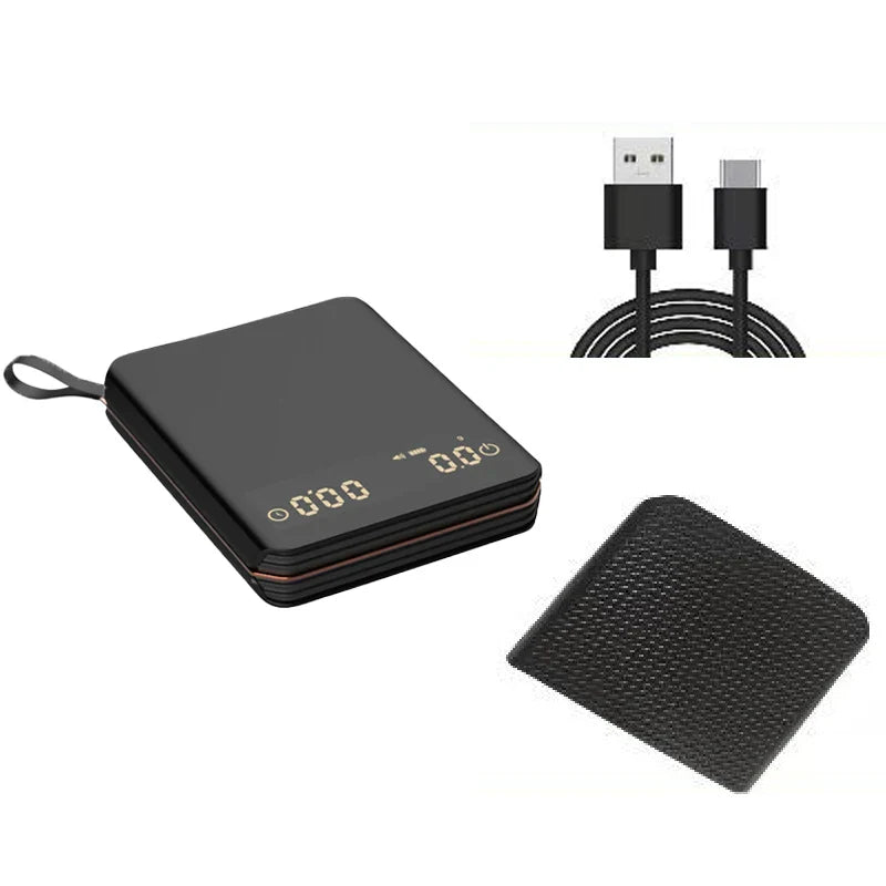 Coffee Scale ABS Silicone 10.0 cm USB C Espresso Pour Over Timer Precision Brewing Kitchen Barista Tool | Thomler