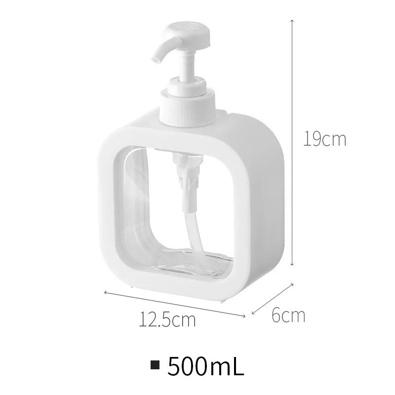 Soap Dispenser ABS PVC Refillable White Double Set Bathroom Kitchen Countertop Minimalist Scandinavian Pump Bottles | Thomler