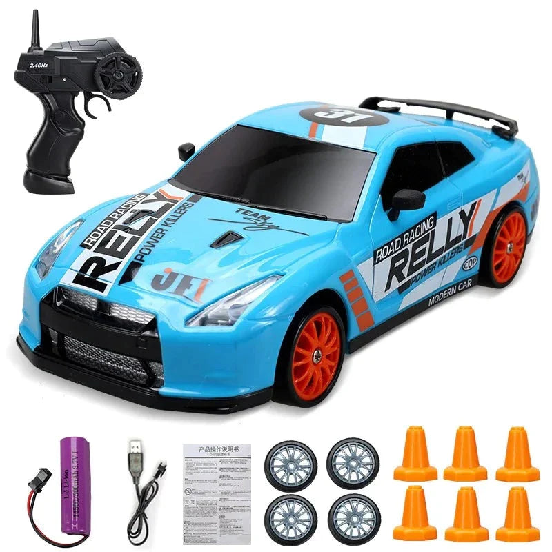 RC Mini Drift Car Remote Control Racing Toy with LED Lights & Rechargeable Battery for Kids & Adults | Thomler