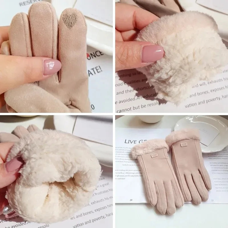 Touchscreen Winter Gloves for Women – Soft Suede Feel, Opera Length, Warm Cotton Lining | Thomler