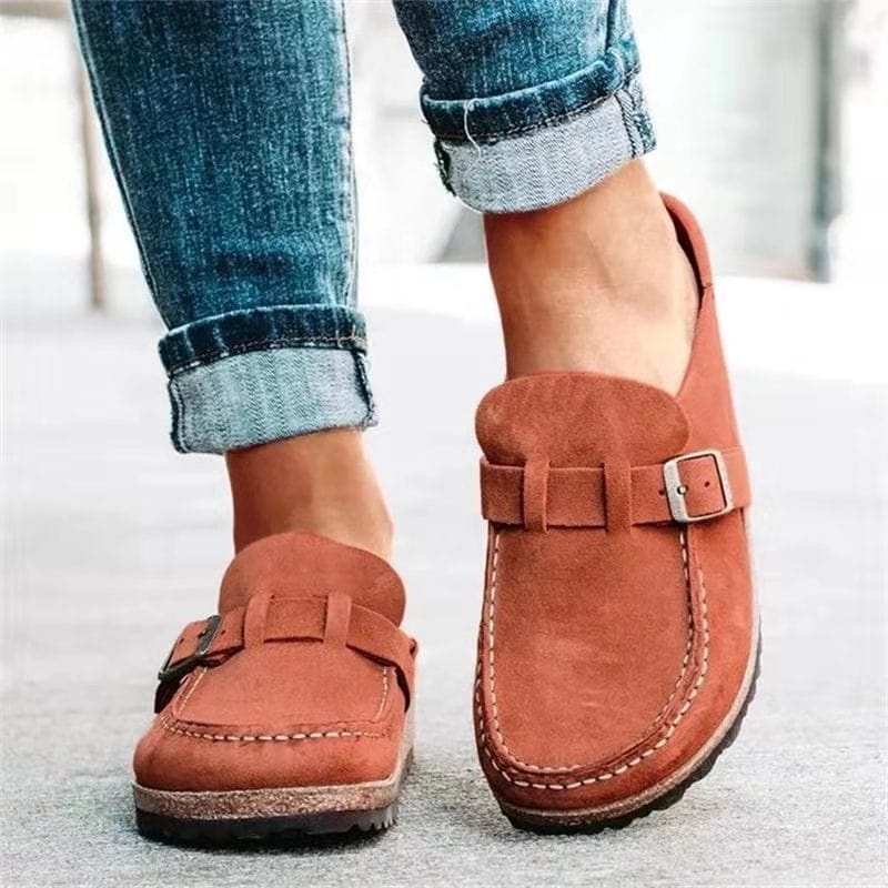 Women's Orthopedic Slide Sandals Suede Look Adjustable Buckle Slip-On Slides for Everyday Comfort Casual Summer Walking Footbed Support | Thomler