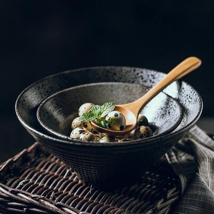 Ramen Bowl Ceramic 18.0 cm Japanese Style Soup Noodle Rice Serving Dish Minimalist Tableware | Thomler