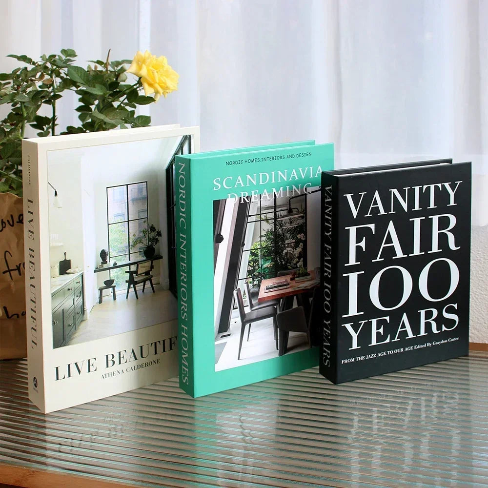 Decorative Faux Books Cardboard Foldable Set Of 3 Living Room Coffee Table Styling Bookshelf Display Interior Decor | Thomler
