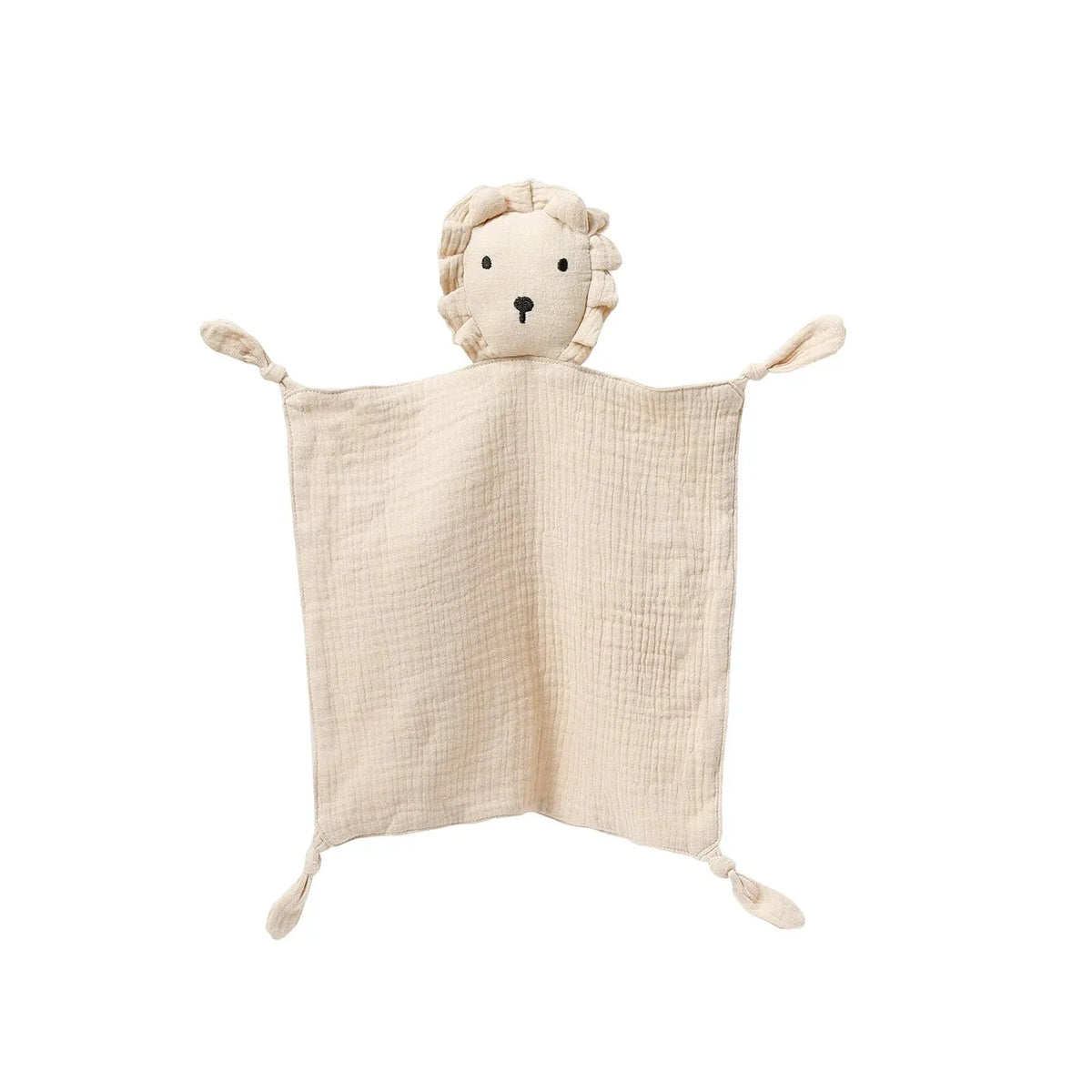 Infant Security Blanket with Stuffed Animal Head – Soft Cotton Muslin Lovey for Newborns & Toddlers – Soothing Sleep Companion Toy | Thomler