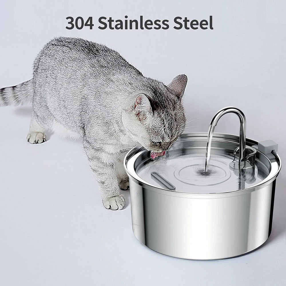 USB-Powered Hydration Station for Dogs & Cats 108 fl oz Stainless Steel Recirculating Bowl Silent Pump Dual Filter System for Small Medium | Thomler