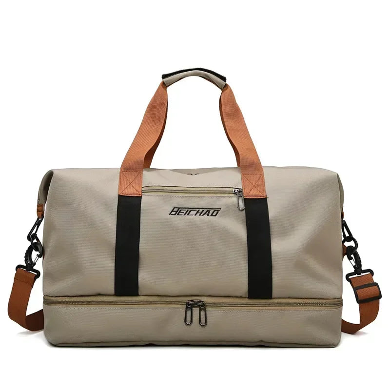 Women's Gym Duffel Bag with Shoe Compartment – Wet/Dry Separation Travel Bag, Shoulder & Crossbody Carry for Workout, Weekend Trips | Thomler