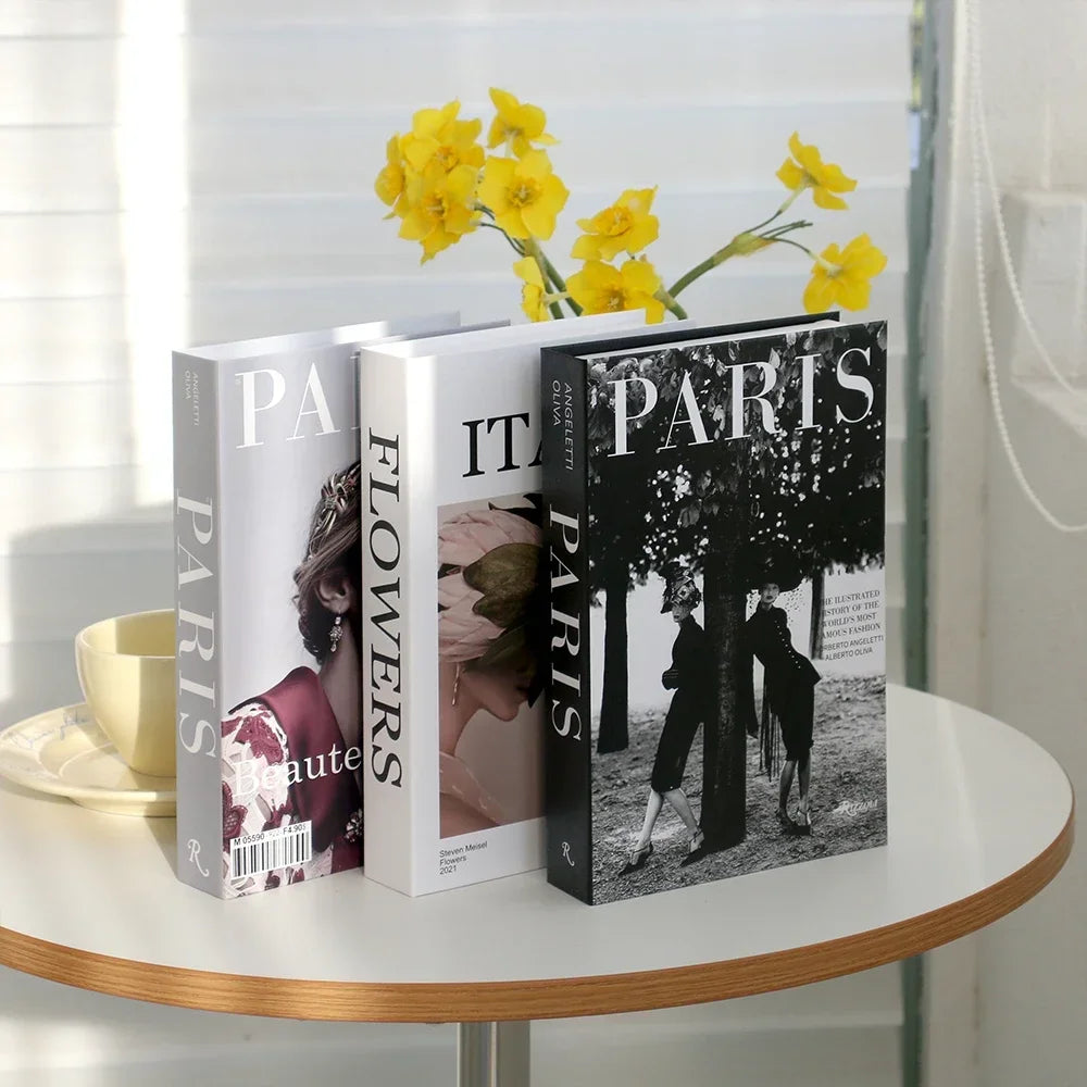 Decorative Faux Books Cardboard Foldable Set Of 3 Living Room Coffee Table Styling Bookshelf Display Interior Decor | Thomler