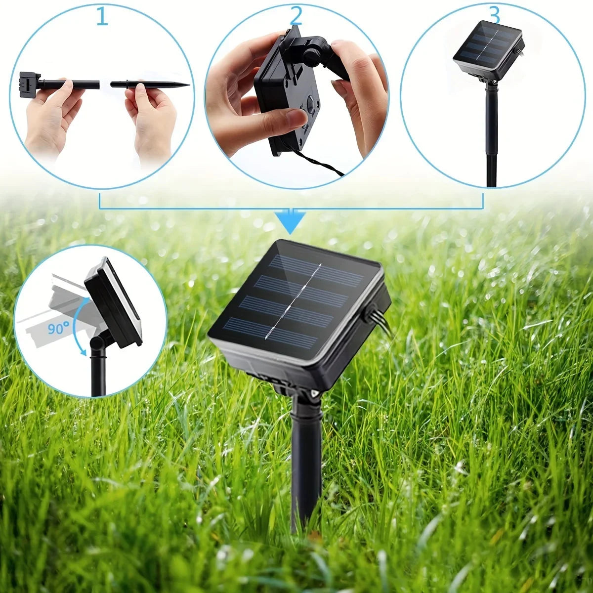Outdoor Rope Light Hemp 16.4 ft Solar Powered 8 Colors Garden Patio Decoration | Thomler