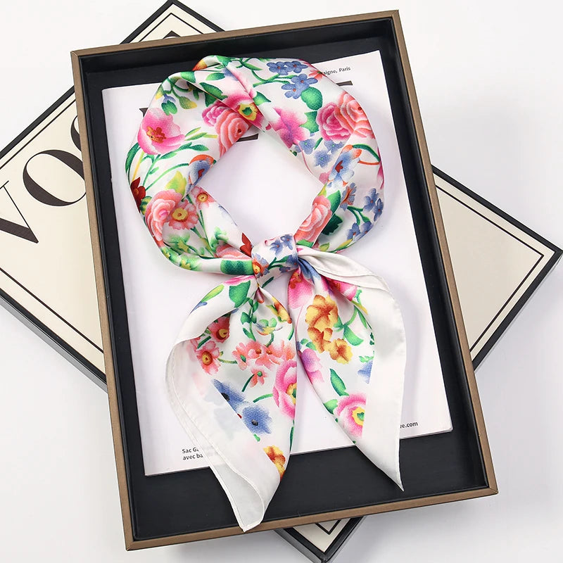 Silky Square Neck Scarf for Women – Multi-Wear Accessory – Hair Tie, Headwrap, Satin Bandana – Versatile Fashion Accent | Thomler