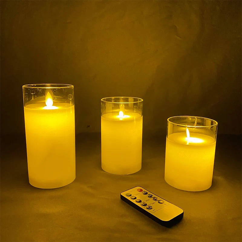 Flameless Candle Polypropylene 4–6 in Remote Control LED Decorative Home Ambiance Set | Thomler