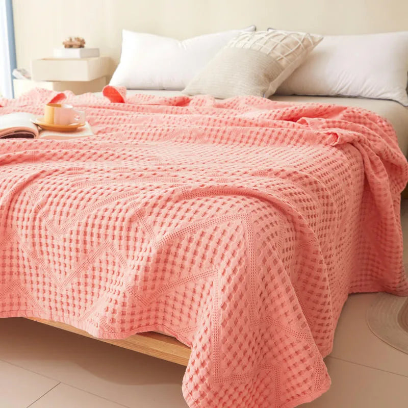 Lightweight Cotton Muslin Throw Blanket for Couch, Bed & Travel – Breathable All-Season Woven Cover | Thomler