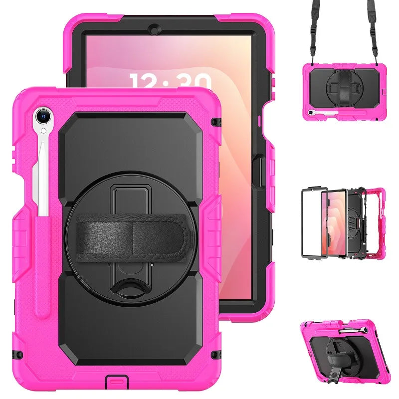 Heavy-Duty Tablet Case for Samsung Galaxy Tab S11–S7 with Rotating Hand Strap, Kickstand & Shoulder Strap | Thomler
