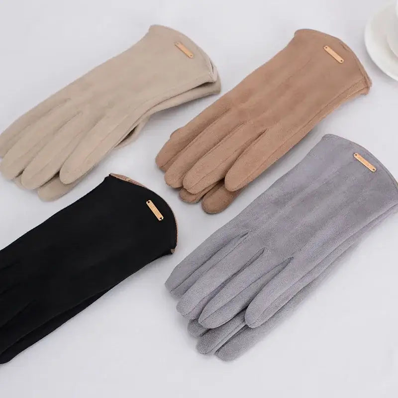 Touchscreen Winter Gloves – Windproof Faux Suede with Full Finger Coverage for Cold Weather | Thomler