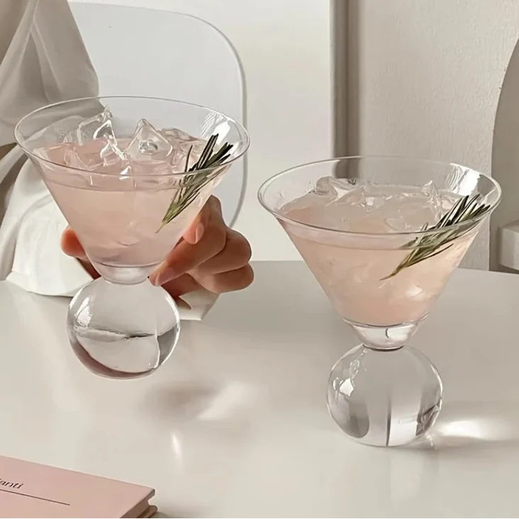 Martini Glass Crystal 4 in Elegant Cocktail Bar Drinking Glassware Refined Globe Design | Thomler