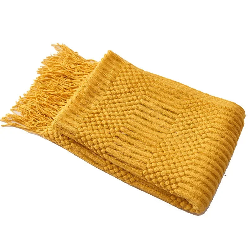 Chunky Knit Throw Blanket – Cozy Acrylic Sofa & Bed Cover for Living Room & Bedroom | Thomler