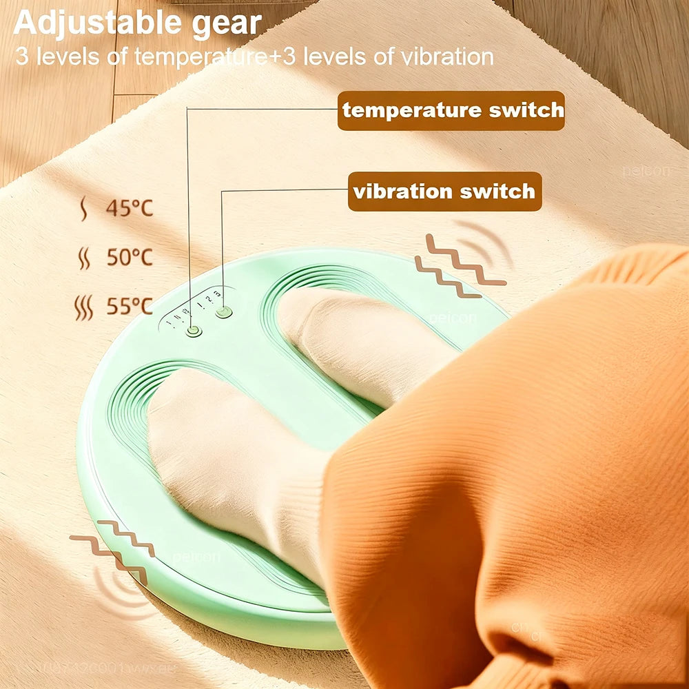 USB Heated Foot Warmer Pad with Vibration Massage & Adjustable Heat Settings for Cold Feet Relief at Home, Office & Travel | Thomler