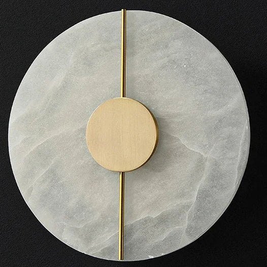 Circular Alabaster Stone Sconce with Built-In LED for Bedroom & Living Room | Thomler