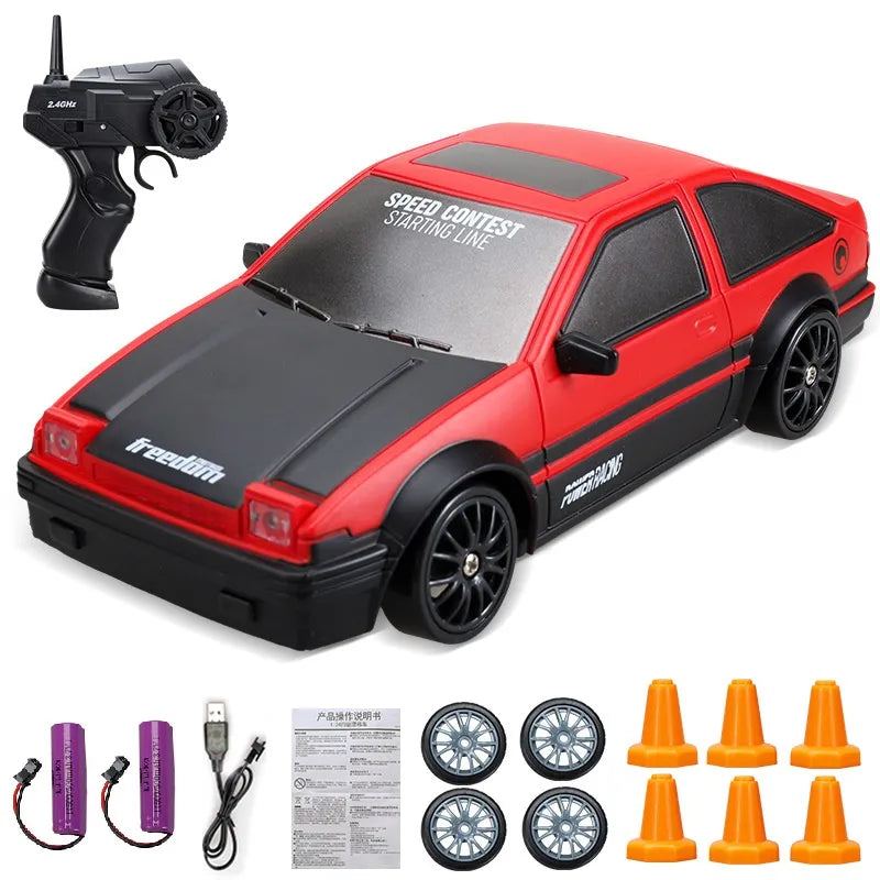 RC Mini Drift Car Remote Control Racing Toy with LED Lights & Rechargeable Battery for Kids & Adults | Thomler