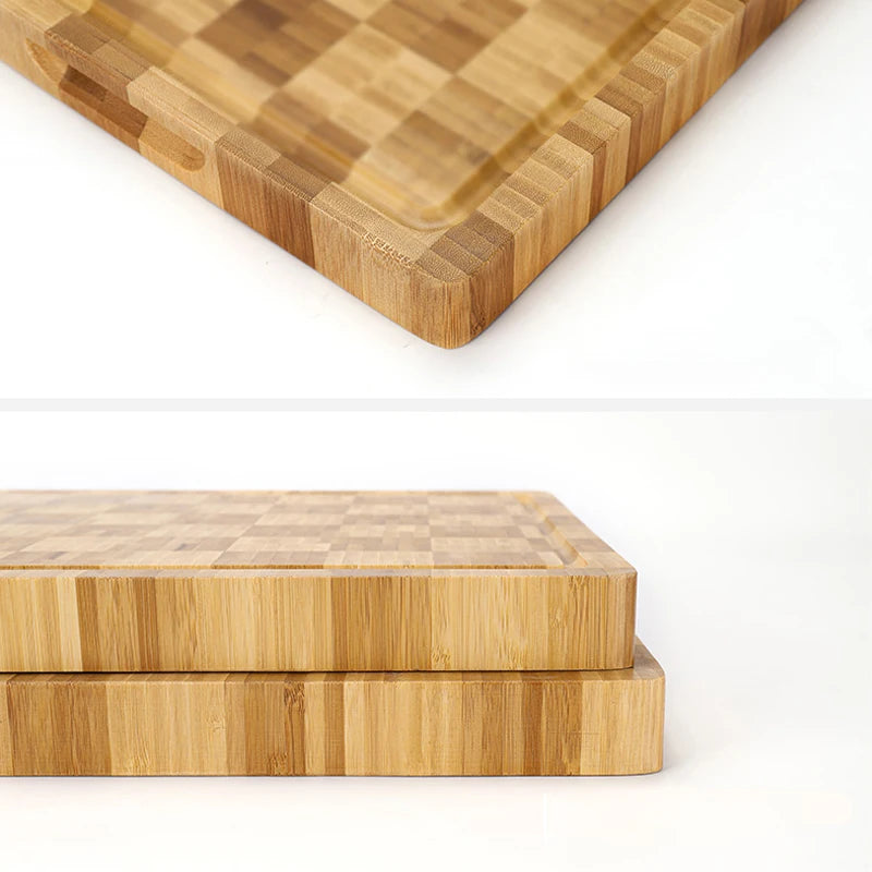 Reversible Bamboo Cutting Board with Drip Groove for Meat, Vegetables & Fruit – Butcher Block Surface | Thomler