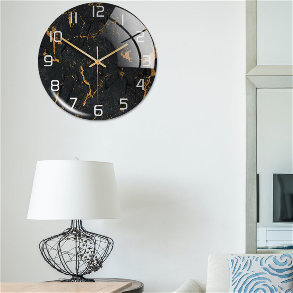 Silent Wall Clock Round Metal Frame Minimalist Quiet Sweep Non-Ticking for Living Room Bedroom Office Home Decor Modern Decorative Timepiece | Thomler