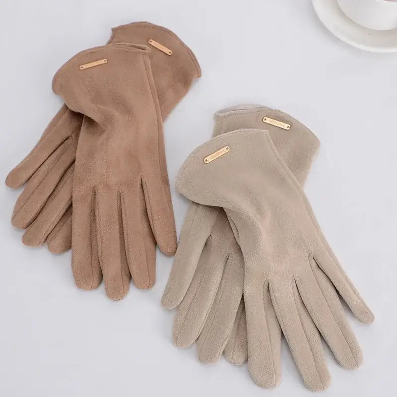 Touchscreen Winter Gloves – Windproof Faux Suede with Full Finger Coverage for Cold Weather | Thomler