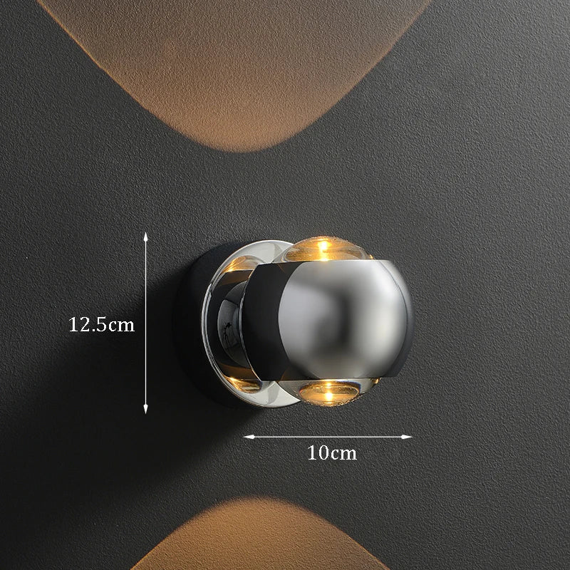 Contemporary Copper LED Wall Sconce Up Down Light for Entryway Hallway Bedroom Bathroom Gold Black Chrome | Thomler