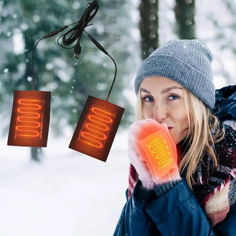 USB-Powered Hand Warmer Insert Pads for Winter Gloves, Customizable Carbon Fiber Heat Pads with 5V Power – Universal Fit | Thomler