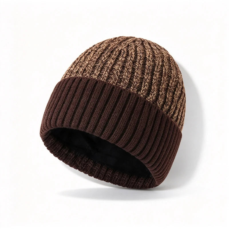 Men's Thermal Knit Winter Beanie with Fleece Lining – Ribbed Cuff Hat for Everyday Cold-Weather Comfort | Thomler
